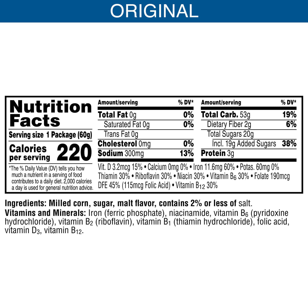 Frosted Flakes Original / 2.1 Ounce (Pack of 1) / 1 Cold Cereal