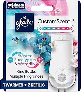 Glade PlugIns Refills with CustomScent Technology, Eucalyptus & Waterlily, 1 Warmer + 2 Refills