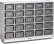 Jonti-Craft Rainbow Accents 0426JCWW000 25 Cubbie-Tray Mobile Storage - with Trays - Gray