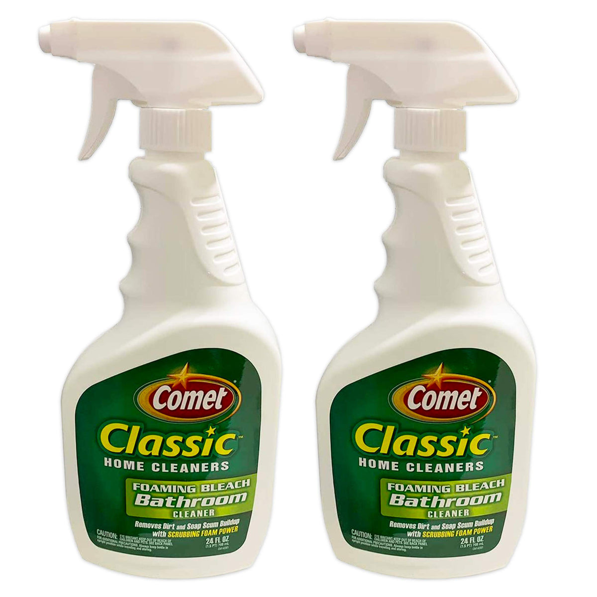 Classic Foaming Bleach Bathroom Cleaner 24 oz (2 pack) by Comet – 24 Fl Oz (Pack of 2), Pack of 2