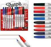 Sharpie Permanent Markers, Fine and Ultra-Fine Points, Assorted, 10 Count, USA 250th Anniversary Edition