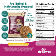 Oatmeal Raisin Cookies Soft Baked by Appleways – 1.4 Ounce (Pack of 160), Pack of 160