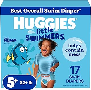 HUGGIES Little Swimmers Swim Diapers Size 5-6, 17 Count