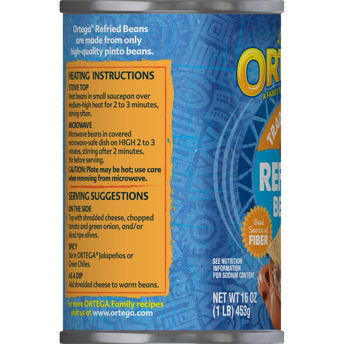 Refried Beans by Ortega – 16 Ounce (Pack of 2), Traditional, Pack of 2, Model 7701095