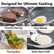 Hybrid 8” and 10” Frying Pan Skillet Set by OXO – 8" and 10" Frying Pan Skillet Set, 5.0 cups, Stainless Steel, Model CC011153-001
