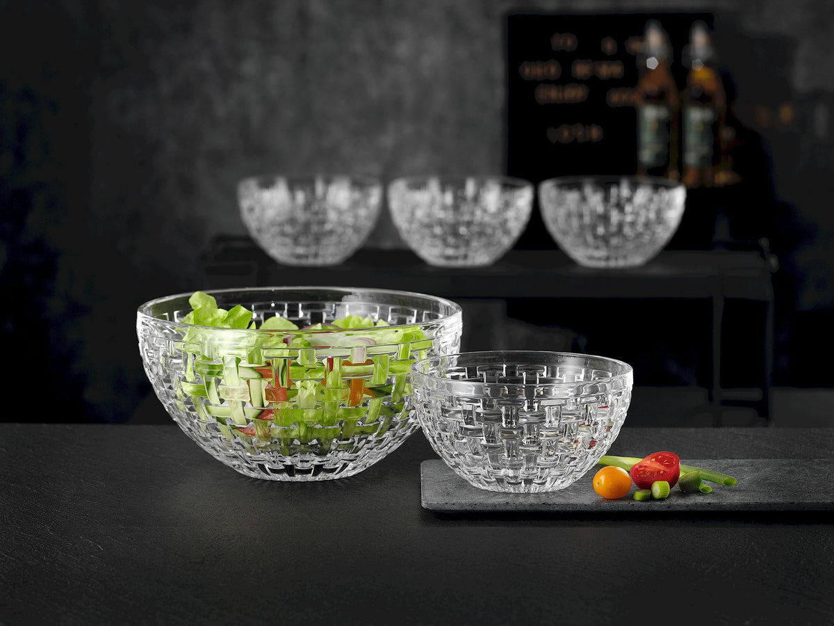 Bossa Nova Round Crystal Dip Bowls by Nachtmann – Set of 4, 3.5 fluid_ounces, Fine Crystal, White, Pack of 4