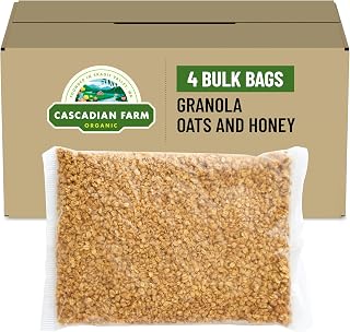 Cascadian Farm Organic Granola Cereal, Oats and Honey, Bulkpak Bags, 4 Ct