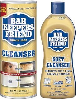 Bar Keepers Friend Bundle Soft Cleanser 13 Oz & Cleanser Powder 21 Oz