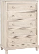 Coaster Home Furnishings - Pembroke - Wood - 5-Drawer Chest of Drawers with Stepped Trim, Ring Pulls, Hidden Storage, Rectangular Profile and Coastal Style - Bedroom - Washed Oak - 215925