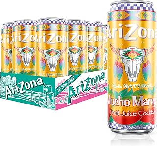 AriZona Mucho Mango | Fruit Juice Cocktail | 22 Fl Oz (12 Pack)