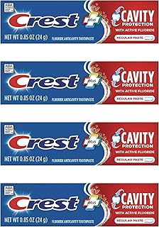 Crest Cavity Protection Regular Toothpaste, Travel Size .85 oz. (24g) - Pack of 4