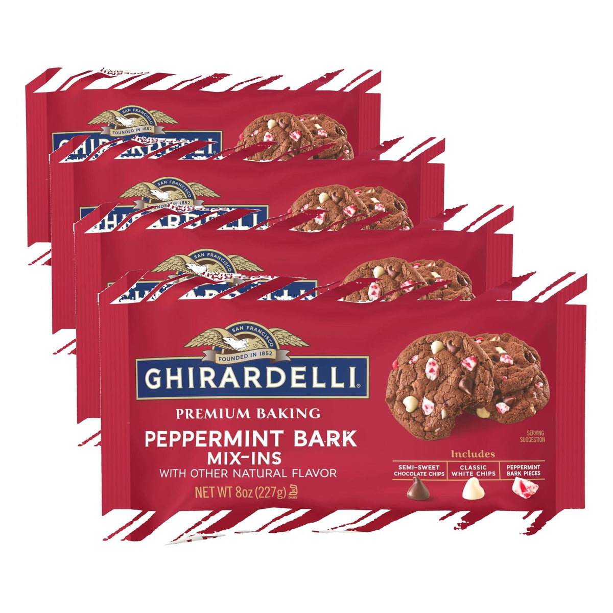 Ghirardelli Peppermint Bark / 8 oz (Pack of 4) / 4 Cakes