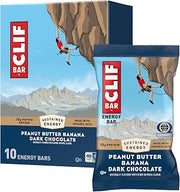 CLIF Bar Protein Energy Bars, Peanut Butter Banana + Dark Chocolate, 10ct