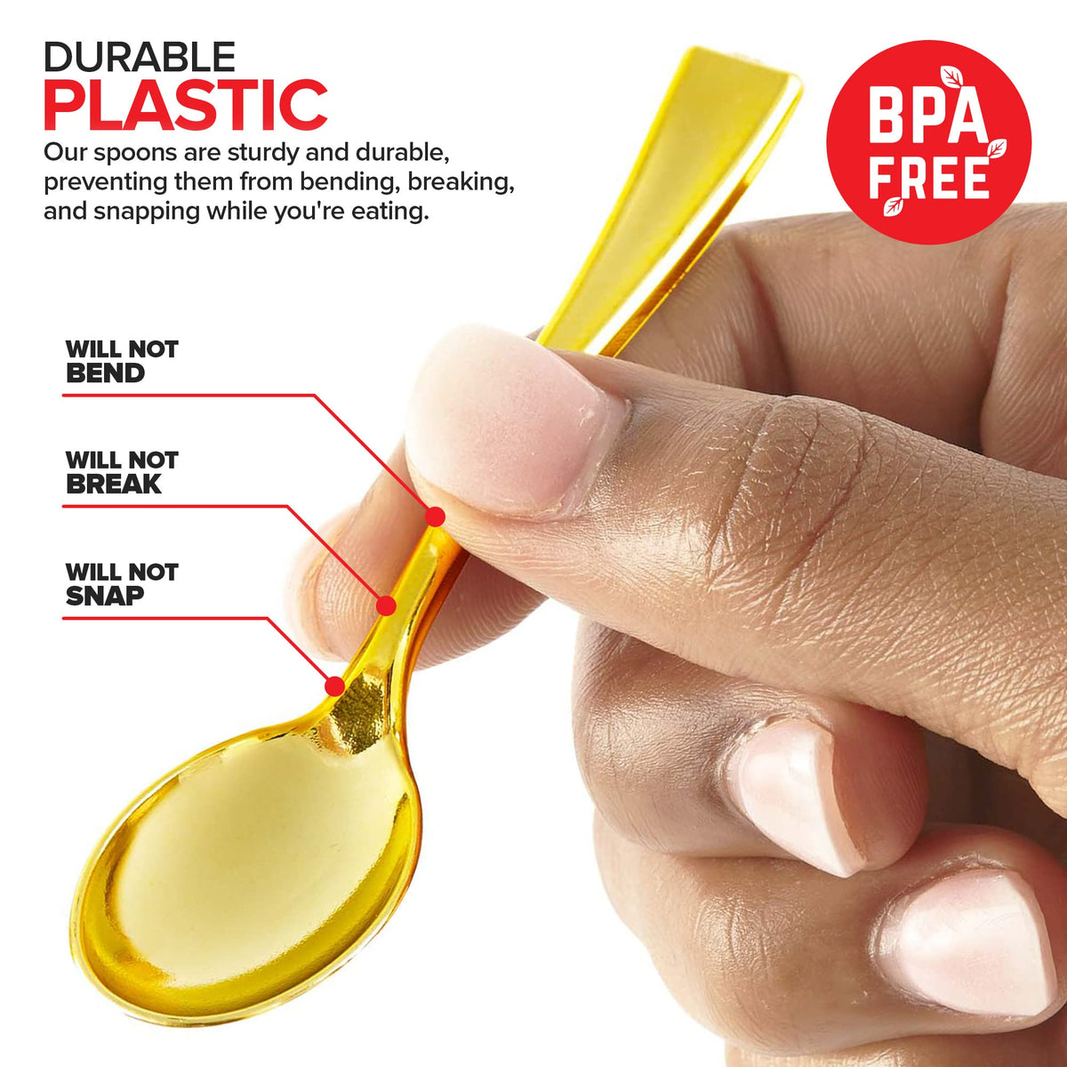 Stock Your Home Mini Spoon / Gold / 1 Dessert Spoons