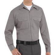 Men's Utility Uniform Shirt by Red Kap – Cotton Blend, Silver, Model ST52SV RG 4XL