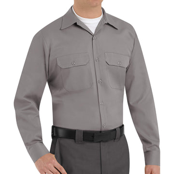 Men's Utility Uniform Shirt by Red Kap – Cotton Blend, Silver, Model ST52SV RG 4XL