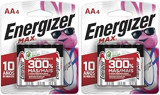 Energizer Max AA Batteries, 4 Count (Pack of 2)