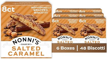 Nonni's Salted Caramel Biscotti, Individually Wrapped Cookies, 6 Boxes (48ct)