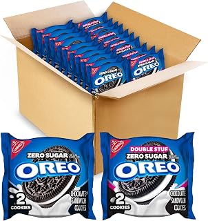 Oreo Zero Sugar Chocolate Sandwich Cookies Variety Pack, 20 Snack Packs
