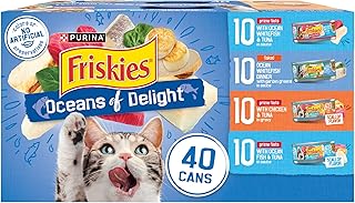Purina Friskies Oceans of Delight Wet Cat Food Variety Pack, (40) 5.5 oz