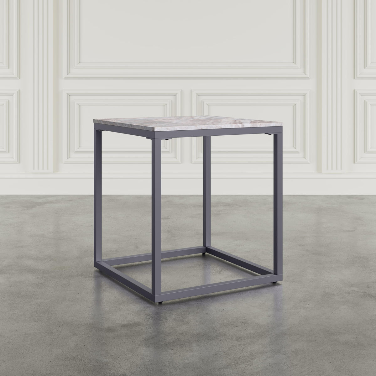 Jofran Wynn Modern Luxe Solid Marble Square End Table in Grey by Jofran Inc. – Marble, Grey Marble, Model 2568-3
