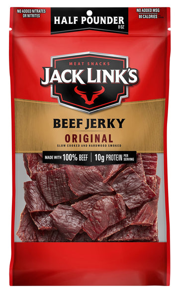 Beef Jerky Half Pounder - Original - 8 oz by Jack Link's – 8 Ounce (Pack of 1), Sweet & Hot, Model 10000008206