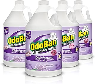 OdoBan Disinfectant Concentrate and Odor Eliminator, Made in the USA, Lavender Scent, 4 Gallons