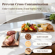 Wnfou Book Shaped Cutting Board Set, 13 x 7.8 Inch, Natural Wood
