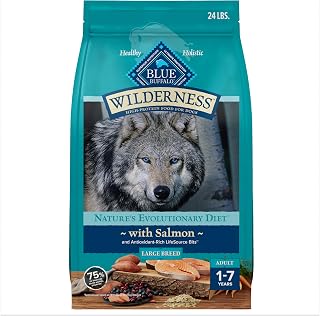 Blue Buffalo Wilderness Salmon & Grains Large Breed Dry Dog Food, 24 lb