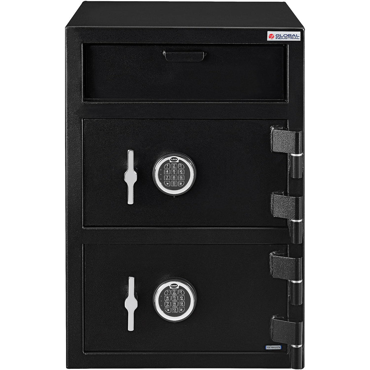 B-Rate Front Loading Depository Safe with Electronic by Global Industrial – 20"L x 20"W x 30"H, 3.6 cubic_feet, Alloy Steel, Black, Model DS302020EE