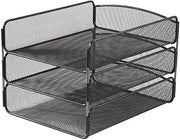 Safco Onyx Triple Tray, 8" Height x 9.3" Width x 11.8" Depth, Steel, Black
