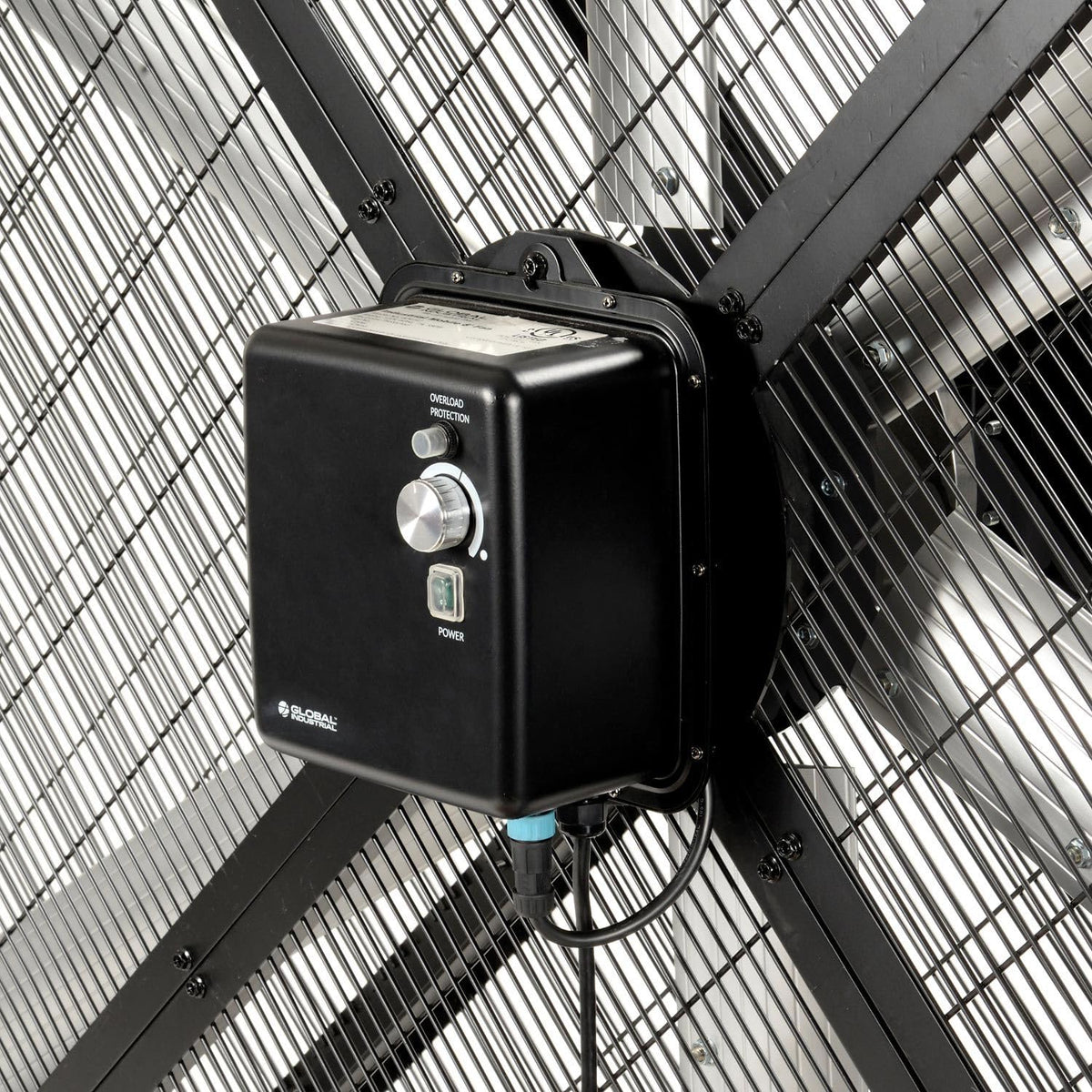 8' Large Mobile Industrial Cooling Fan by Global Industrial – Aluminum Alloy, Black/Blue, Model PMF-800G