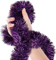 Mardi Gras Purple Tinsel Garland Metallic Streamers Celebrate a Holiday New Years Eve Happy Party Ceiling Hanging Decorations Indoor and Outdoor Disco Party Supplies