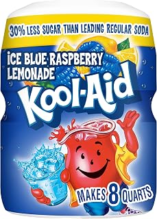 Kool-Aid Caffeine Free Blue Raspberry Lemonade Sweetened Powdered Drink Mix 12 Count 20 oz Canisters
