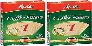 Melitta 620122#1 40 Count Natural Brown Cone Coffee Filters, Brown (Pack of 2)