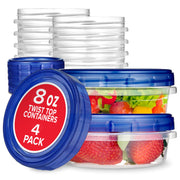 Stock Your Home 8 oz / Blue / 4 Pack Container Sets