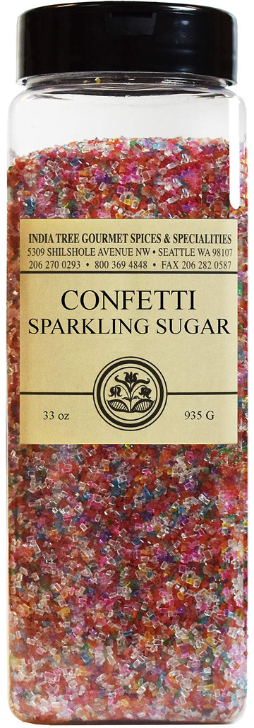 Rainbow Large Grain Sparkling Sugar by India Tree – 33 Ounce (Pack of 1), Rainbow