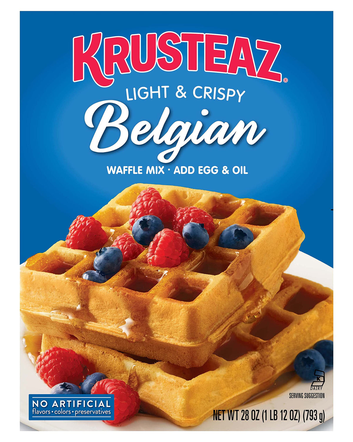 Belgian Waffle Mix by Krusteaz – 28 Ounce (Pack of 2), Pack of 2, Model DCS-2184B