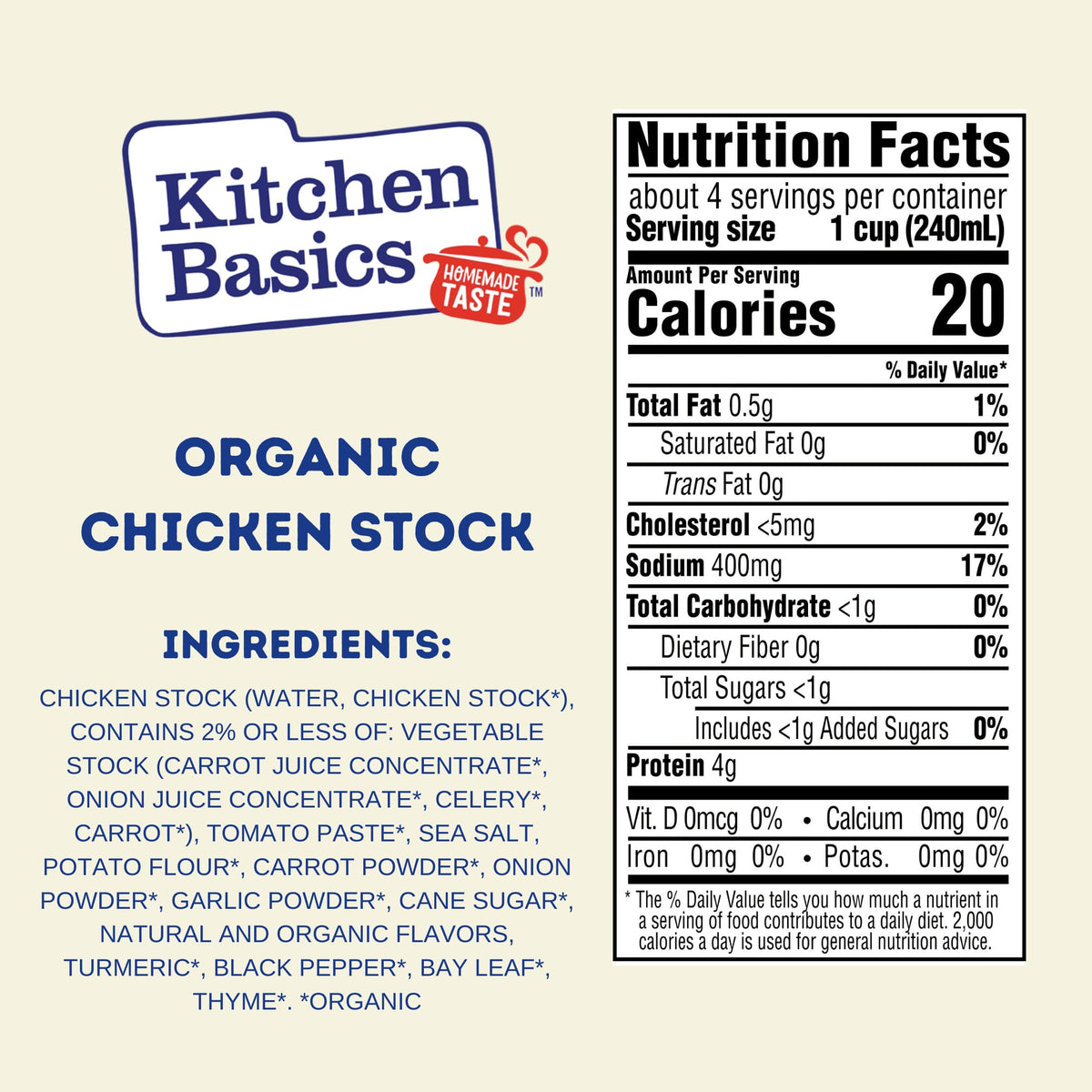 Kitchen Basics Free Range Chicken / 32 Fl Oz (Pack of 12) / 1 Chicken