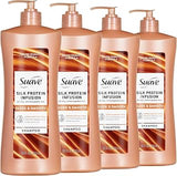 Suave Silk Protein Smooth & Sleek Shampoo, 48Hr Frizz, 28 fl oz, 4-Pack