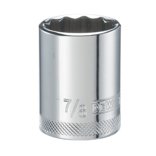 12 Point 1/2" Drive Socket 7/8" SAE by DEWALT – One Size, Blend, Multi, Model DWMT74592OSP
