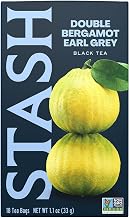 Stash Tea Double Bergamot Earl Grey Black Tea - Caffeinated, Non-GMO Project Verified Premium Tea with No Artificial Ingredients, 18 Count (Pack of 6) - 108 Bags Total