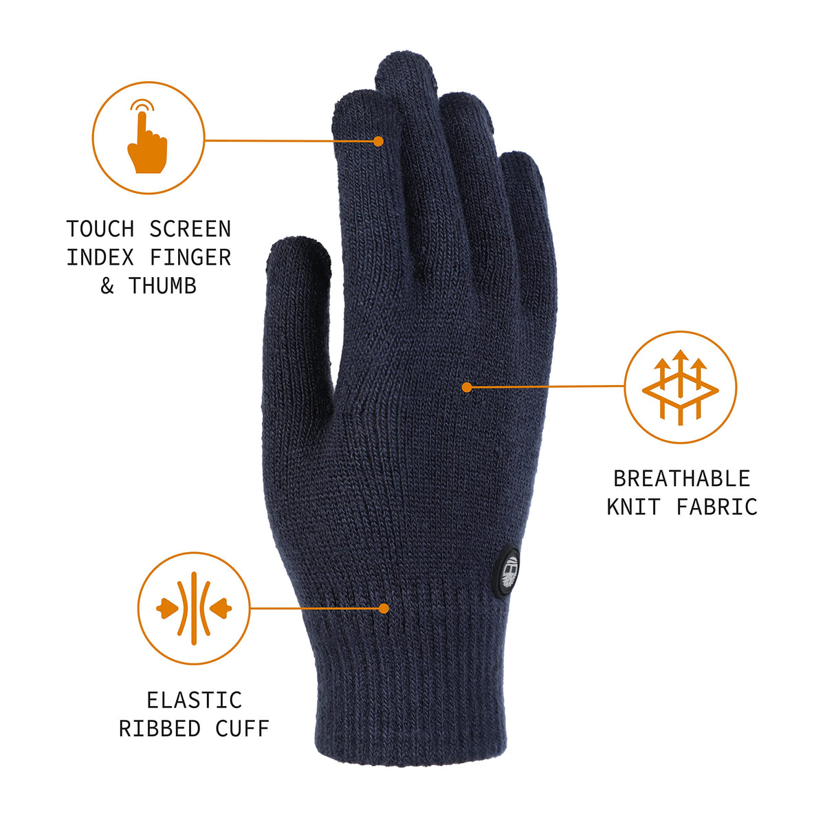 Men's Magic Glove With Touchscreen Technology Accessory by Timberland – One Size, Acrylic, Blue, Model T100353-415-OS