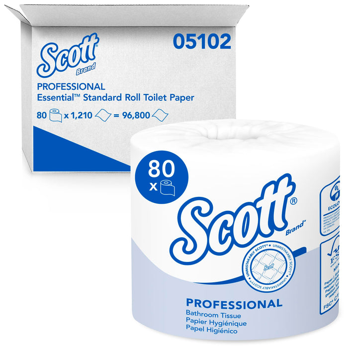 Scott Professional Standard Roll Toilet Paper, Bulk, 80 Rolls (05102)