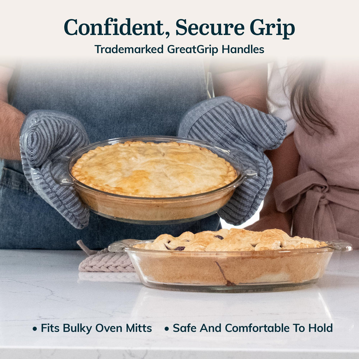 Libbey Premium Glass Pie Plates, 9 Inch Round with Lids, Set of 4