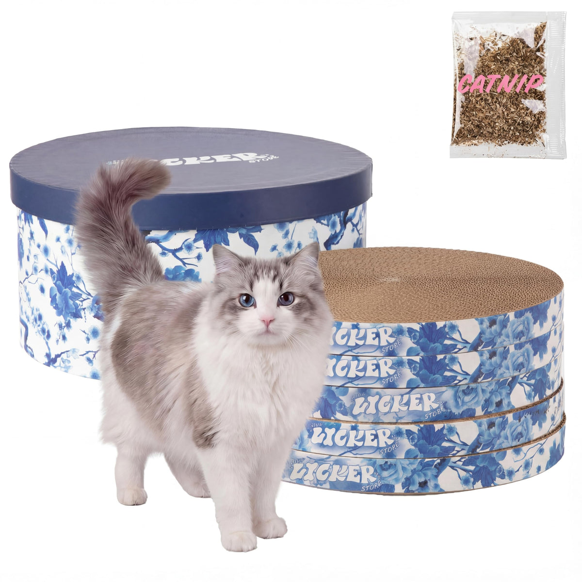 THE LICKER STORE Blue/White / 12" / Modern Scratching Pads