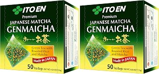 ITO EN Oi Ocha Premium Japanese Matcha Genmaicha Green Tea - Tea Bags, 50 Count (Pack of 2)