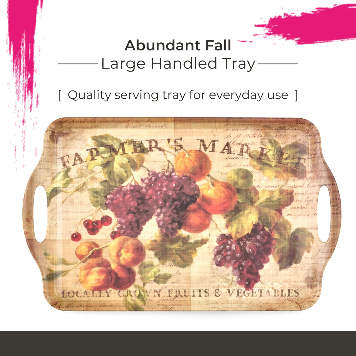 Pimpernel Melamine Serving Tray, Rectangular 19 x 12 Inch, Multicolored Thanksgiving