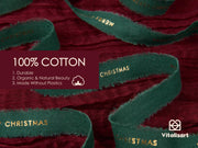 Vitalizart Christmas Ribbon, 5/8 Inch Cotton Frayed Fringe, Merry Christmas Mixed Color