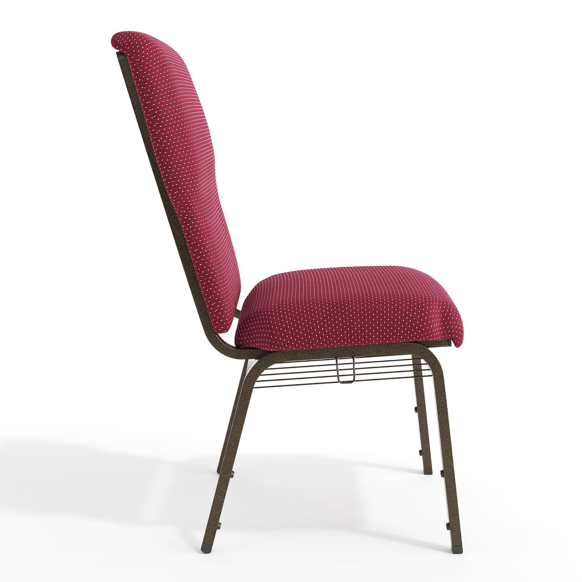 Flash Furniture Burgundy Pattern Fabric/Gold Vein Frame / Set of 1 / Classic Stacking Chairs